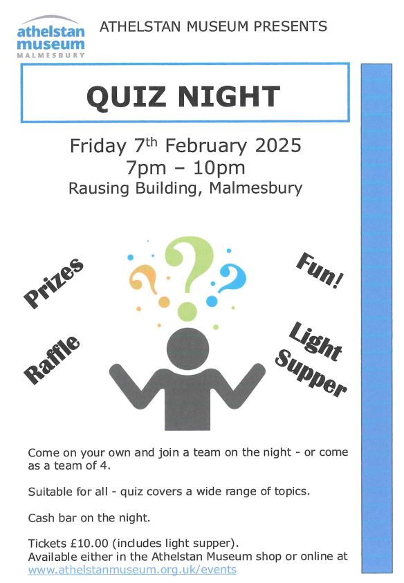 Athelstan Museum Quiz Night - Friday 7th February 2025